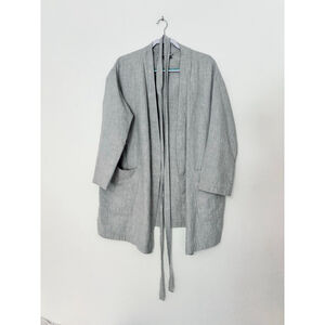 Women's COS Grey Cotton Boxy Robe Size L 100% Cotton